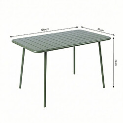 Avis Concept Usine Table de jardin 4 à 6 places 120cm vert BERGAME