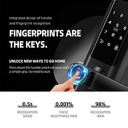 Acheter INF Serrure de porte intelligente avec poignée : Empreinte digitale, mot de passe, clé et déve