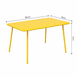 Avis Concept Usine Table de jardin 4 à 6 places 120cm jaune BERGAME