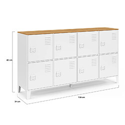 Idmarket Buffet casier 8p blanc pas cher