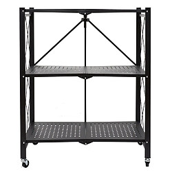 Acheter Toilinux Etagère pliable 3 niveaux en fer et Polypropylène - Noir