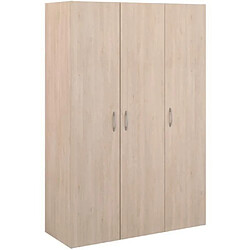 Armoire de chambre - EASY LIFE - Chene - 3 portes - 120,2 x 180 x 49,7 - PARISOT