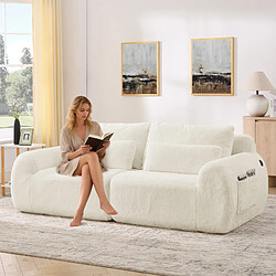 Smartue Canapé 2 Places Beige, Canapé loveseat