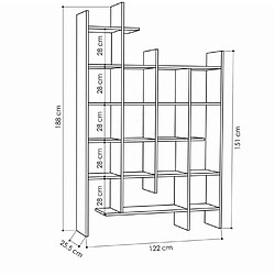 Acheter Mes Etagère multicases 122x25,5x188 cm anthracite - OTEK
