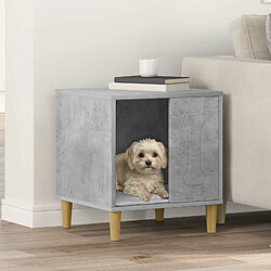vidaXL Maison pour Chiens Béton 44 x 42 x 49 cm Bois d'ingénierie