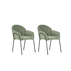 Casanova Lot de 2 chaises tissu Vert