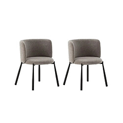 Casanova Lot de 2 chaises pieds en métal noir Gris