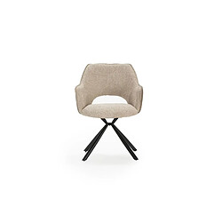 Casanova Lot de 2 chaises pieds en métal noir Beige