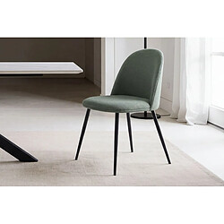 Casanova Lot de 4 chaises pieds en métal noir - Vert