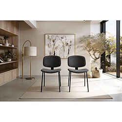 Casanova Lot de 2 chaises velours côtelé - Noir