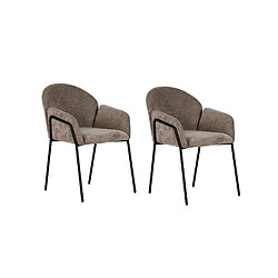 Casanova Lot de 2 chaises tissu Café