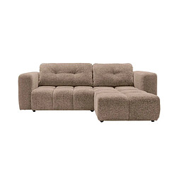 Casanova Canapé d'angle convertible tissu chenille 3 places Café