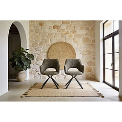 Casanova Lot de 2 chaises pieds en métal noir Vert