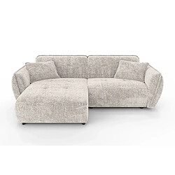Casanova Canapé d'angle tissu chenille 4 places Gauche Beige