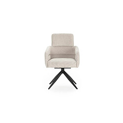 Casanova Lot de 2 chaises pieds en métal noir - Beige