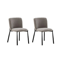 Casanova Lot de 2 chaises pieds en métal noir - Gris