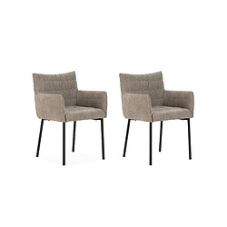 Casanova Lot de 2 chaises pieds en métal noir Café