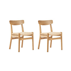 Casanova Lot de 2 chaises en bois d'hévéa Chêne clair