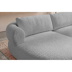 Casanova Canapé d'angle tissu chenille 4 places Gris clair Droit pas cher