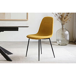 Casanova Lot de 4 chaises pieds en métal noir Jaune