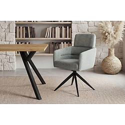 Casanova Lot de 2 chaises pieds en métal noir - Bleu