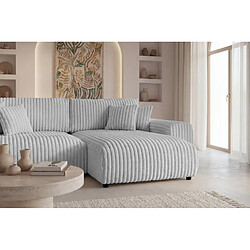 Acheter Casanova Canapé d'angle convertible velours côtelé 4 places Gris clair