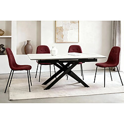 Acheter Casanova Lot de 4 chaises pieds en métal noir Rouge