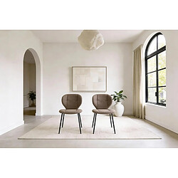 Casanova Lot de 2 chaises pieds en métal noir Marron