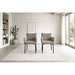 Casanova Lot de 2 chaises pieds en métal noir Café