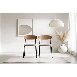 Casanova Lot de 2 chaises pieds en métal - Taupe