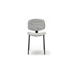Casanova Lot de 2 chaises velours côtelé - Gris
