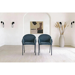 Casanova Lot de 2 chaises tissu - Bleu