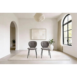 Casanova Lot de 2 chaises pieds en métal noir Gris anthracite