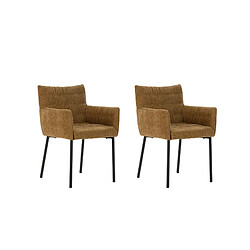 Casanova Lot de 2 chaises pieds en métal noir Terracotta