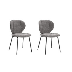 Casanova Lot de 2 chaises pieds en métal noir Gris anthracite