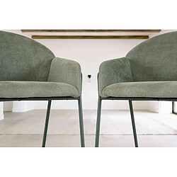 Casanova Lot de 2 chaises tissu Vert pas cher