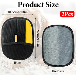 Avis INF Lot de 2 gants de retrait de poils d'animaux - Double face, réutilisables pour nettoyer le