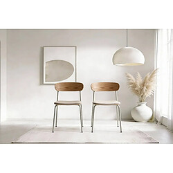 Casanova Lot de 2 chaises pieds en métal - Beige