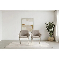 Casanova Lot de 2 chaises pieds en métal - Café