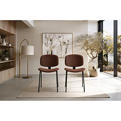 Casanova Lot de 2 chaises velours côtelé - Rouge