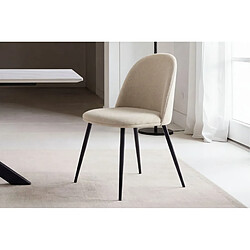 Casanova Lot de 4 chaises pieds en métal noir - Beige