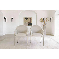 Casanova Lot de 2 chaises tissu - Beige