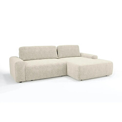 Casanova Canapé d'angle convertible tissu texturé 4 places Droit Beige