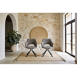 Casanova Lot de 2 chaises pieds en métal noir Gris