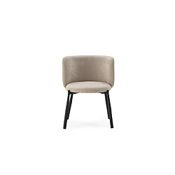 Casanova Lot de 2 chaises pieds en métal noir Beige