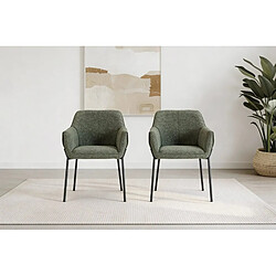 Casanova Lot de 2 chaises pieds en métal - Vert