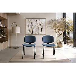 Casanova Lot de 2 chaises velours côtelé - Bleu