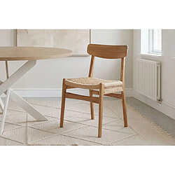 Casanova Lot de 2 chaises en bois d'hévéa Chêne clair