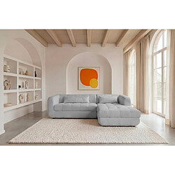 Avis Casanova Canapé d'angle tissu chenille 4 places Gris clair Droit