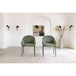 Casanova Lot de 2 chaises tissu - Vert
